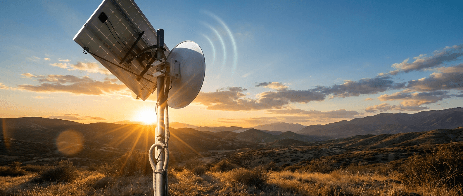 Sunset over the San Diego backcountry — rugged mountain terrain at dusk